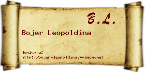 Bojer Leopoldina névjegykártya